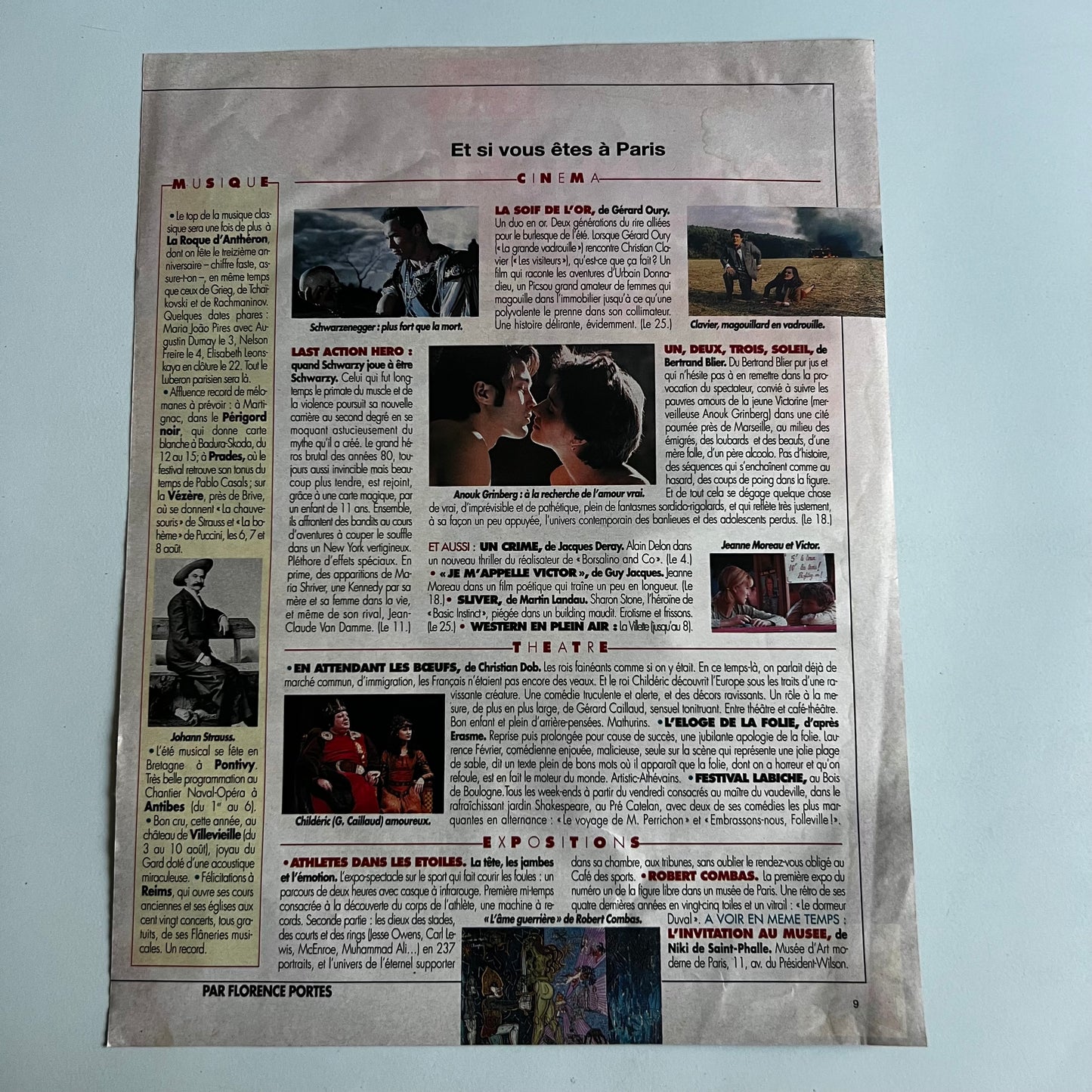 Affiche Originale Concert Jean Michel Jarre 1993 - Page de Magazine 30x23cm