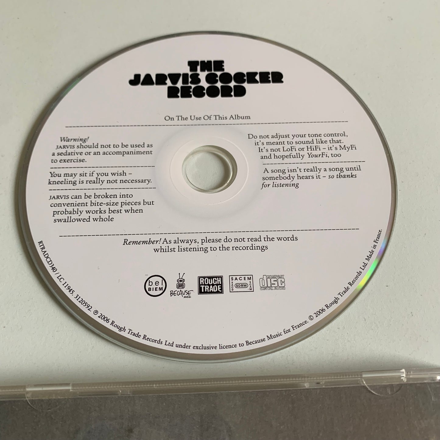 CD - Jarvis - The Jarvis Cocker Record - 2006 Occasion