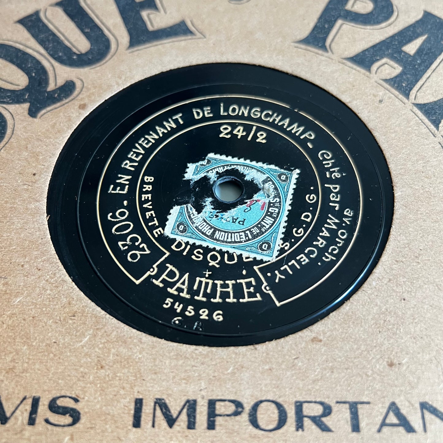 Disque Pathé - Tout En Rose - En Revenant De Longchamp - 25cm