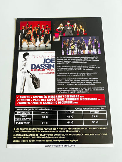 Affiche Poster Originale Spectacle Joe Dassin 2010 Il Était Une Fois - 30x21cm