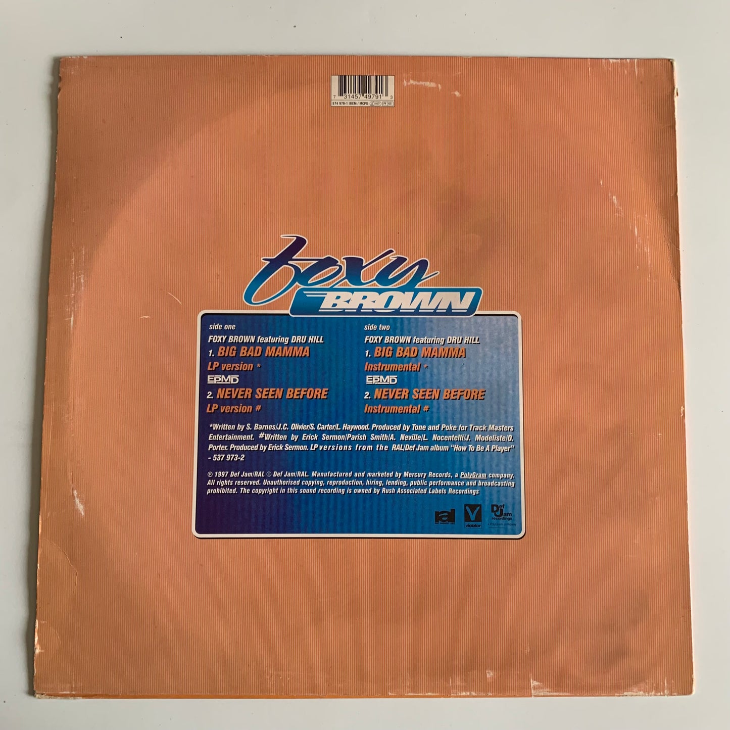 Foxy Brown Feat Dru Hill - Big Bad Mamma / Never Seen Before - Maxi 1997 Occasion