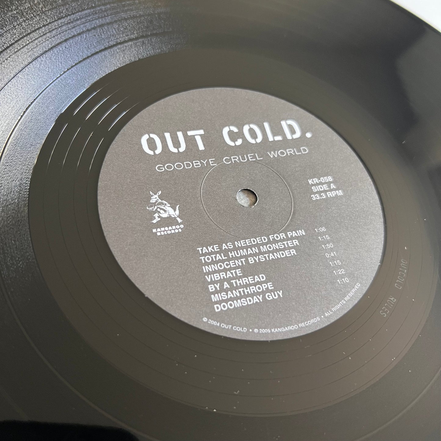 Out Cold. - Goodbye Cruel World - LP 2005