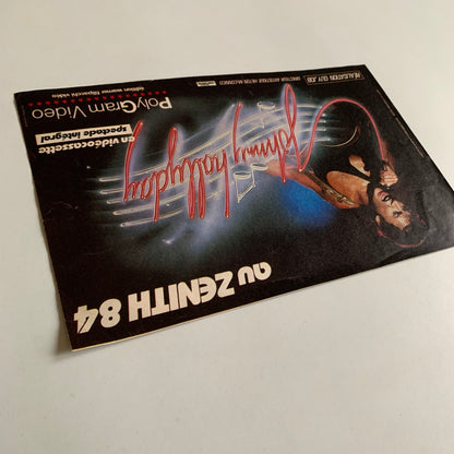 Affiche Originale Johnny Hallyday - Concert Zénith 1984 - Page de Magazine 23x15cm