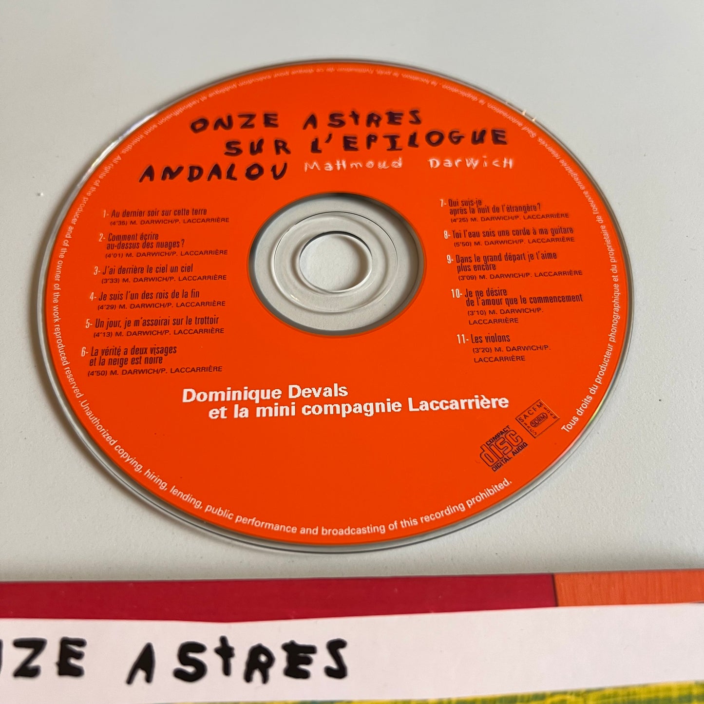 CD - Dominique Devals - Onze astres sur l'épilogue andalou