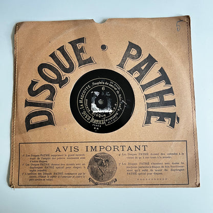 Disque Pathé - Semailles / La Mascotte - 25cm