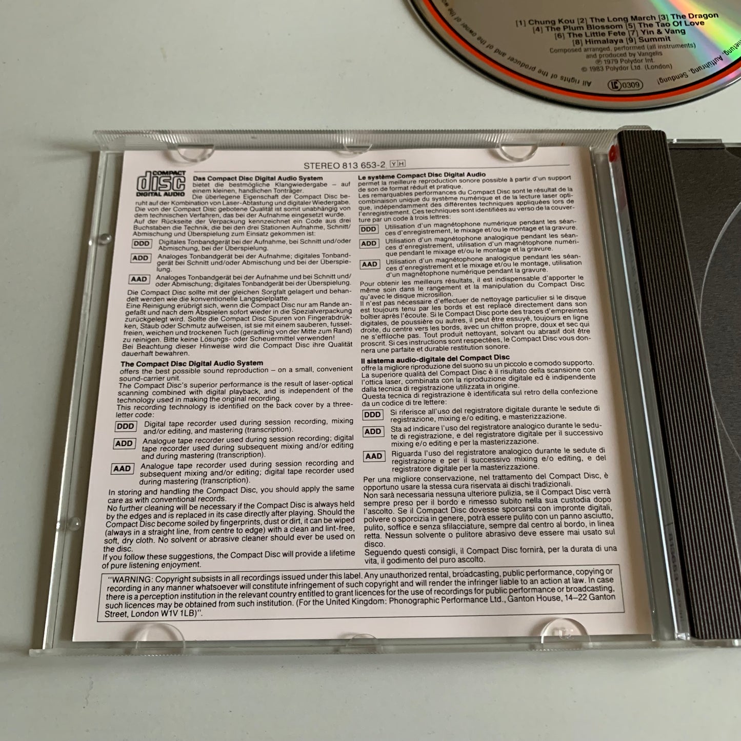 CD - Vangelis - China = 中國 - Occasion