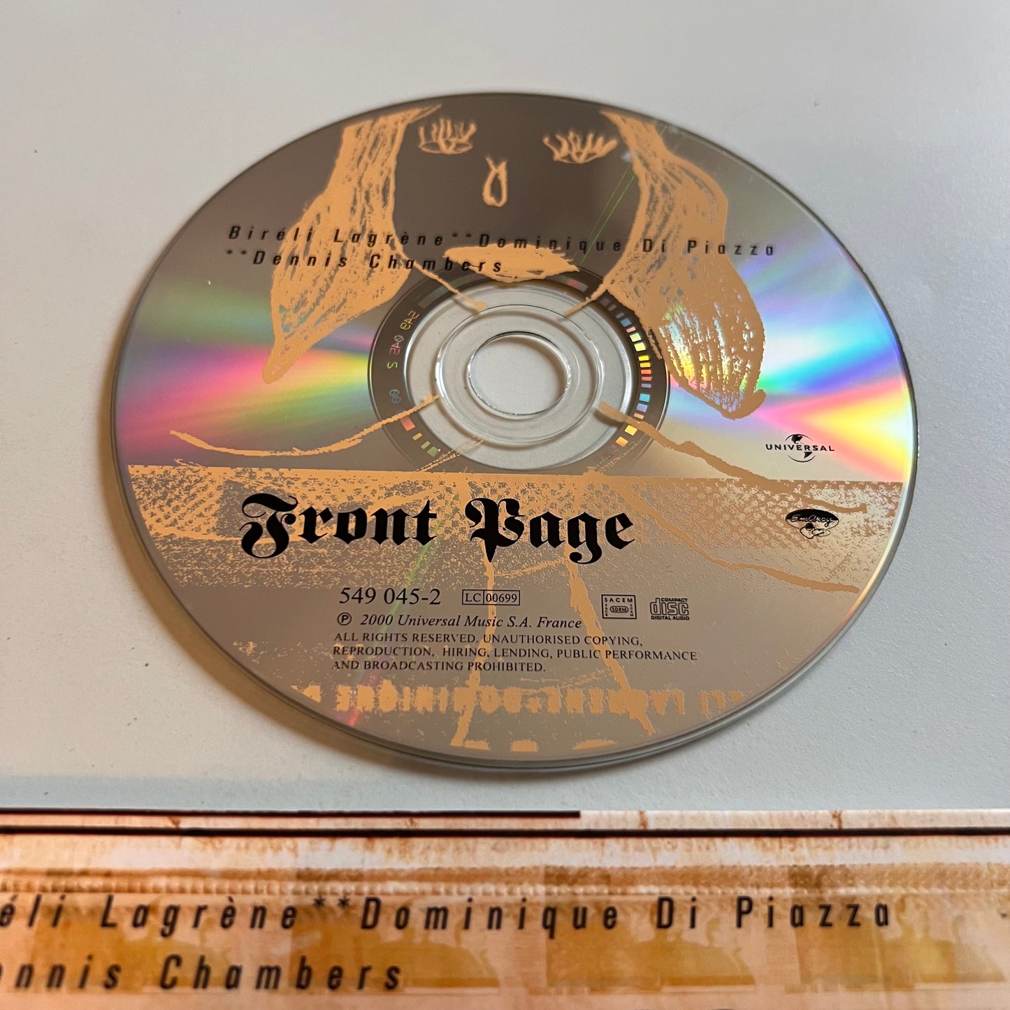 CD - Front Page - Biréli Lagrène - Dominique Di Piazza - Dennis Chambers - Front Page - 2000