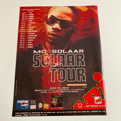 Affiche Originale Mc Solaar - Concert Tour 2001 - Page de Magazine 30x23cm