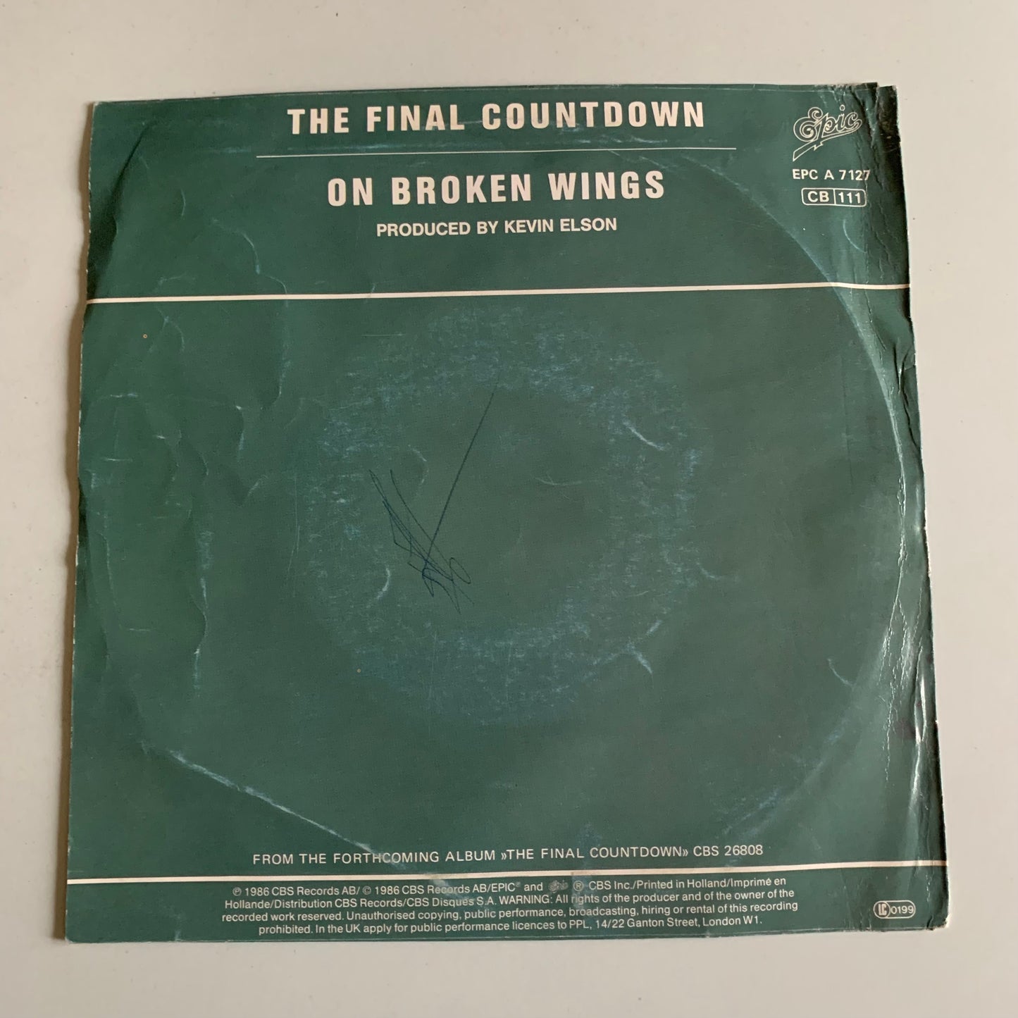 Europe - The Final Countdown - Single 1986 Occasion
