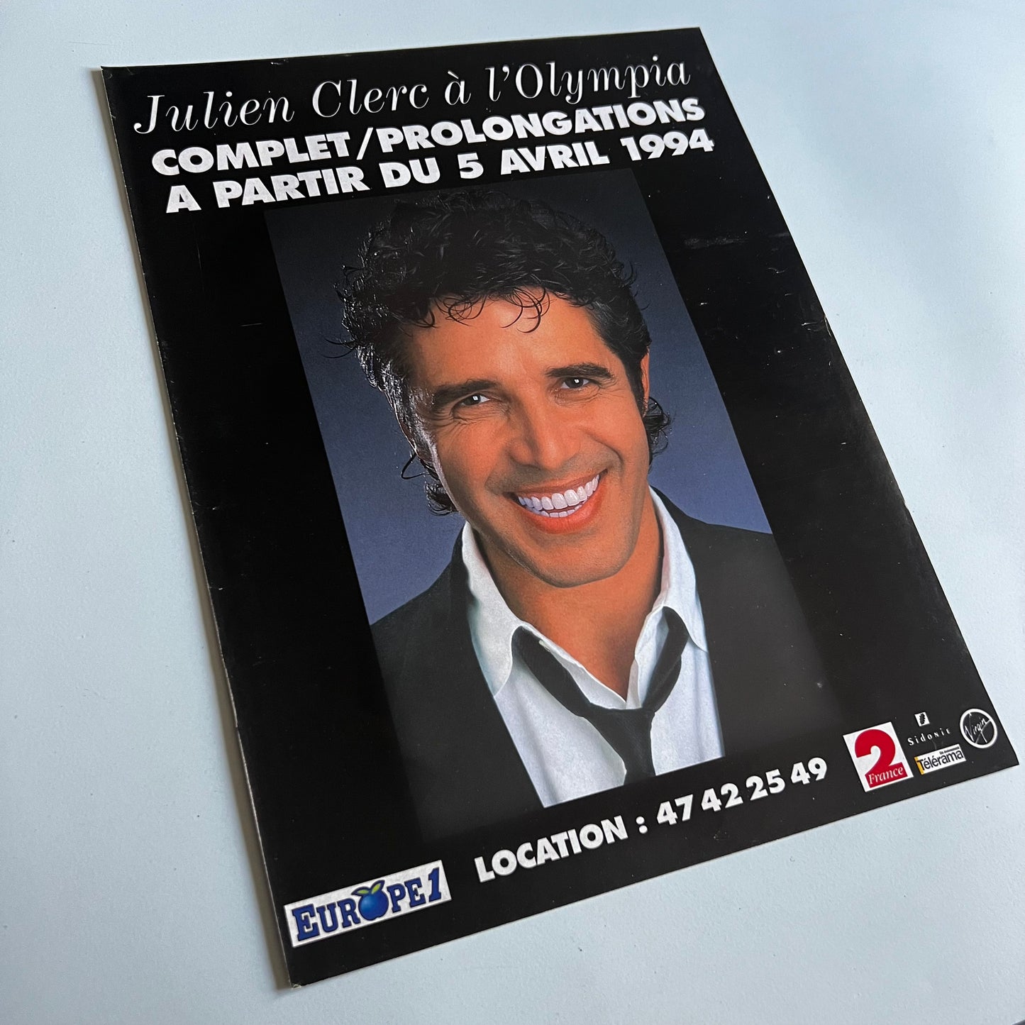 Affiche Originale Concert Julien Clerc 1994 - Page de Magazine 30x23cm