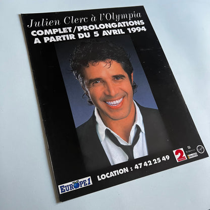Affiche Originale Concert Julien Clerc 1994 - Page de Magazine 30x23cm