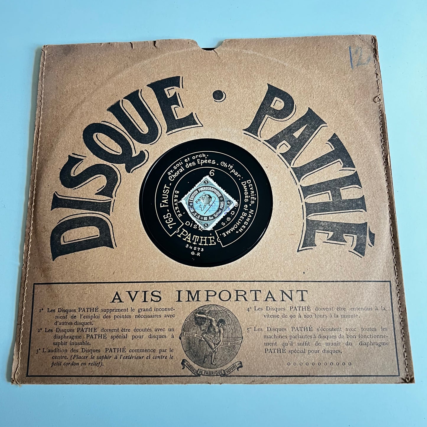 Disque Pathé - Le Grand Mogol / Faust - 25cm