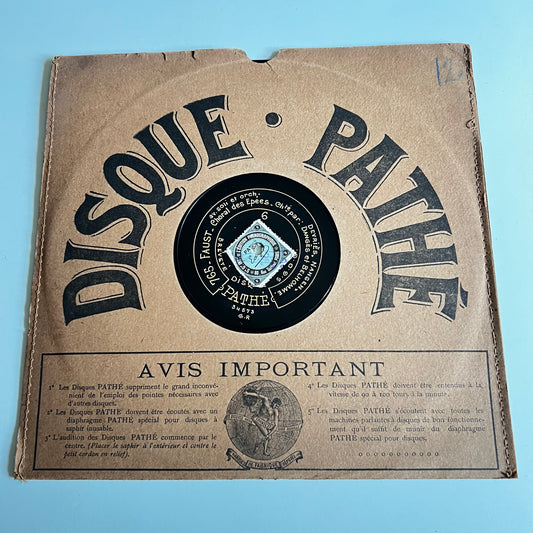 Disque Pathé - Le Grand Mogol / Faust - 25cm