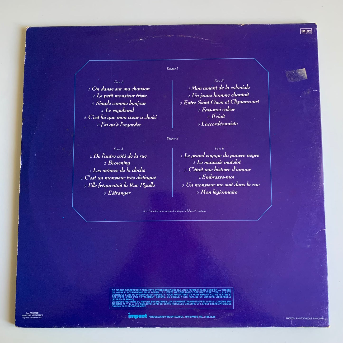 Edith Piaf - Album 2 Disques - Double Vinyle 33 tours 1979 Occasion