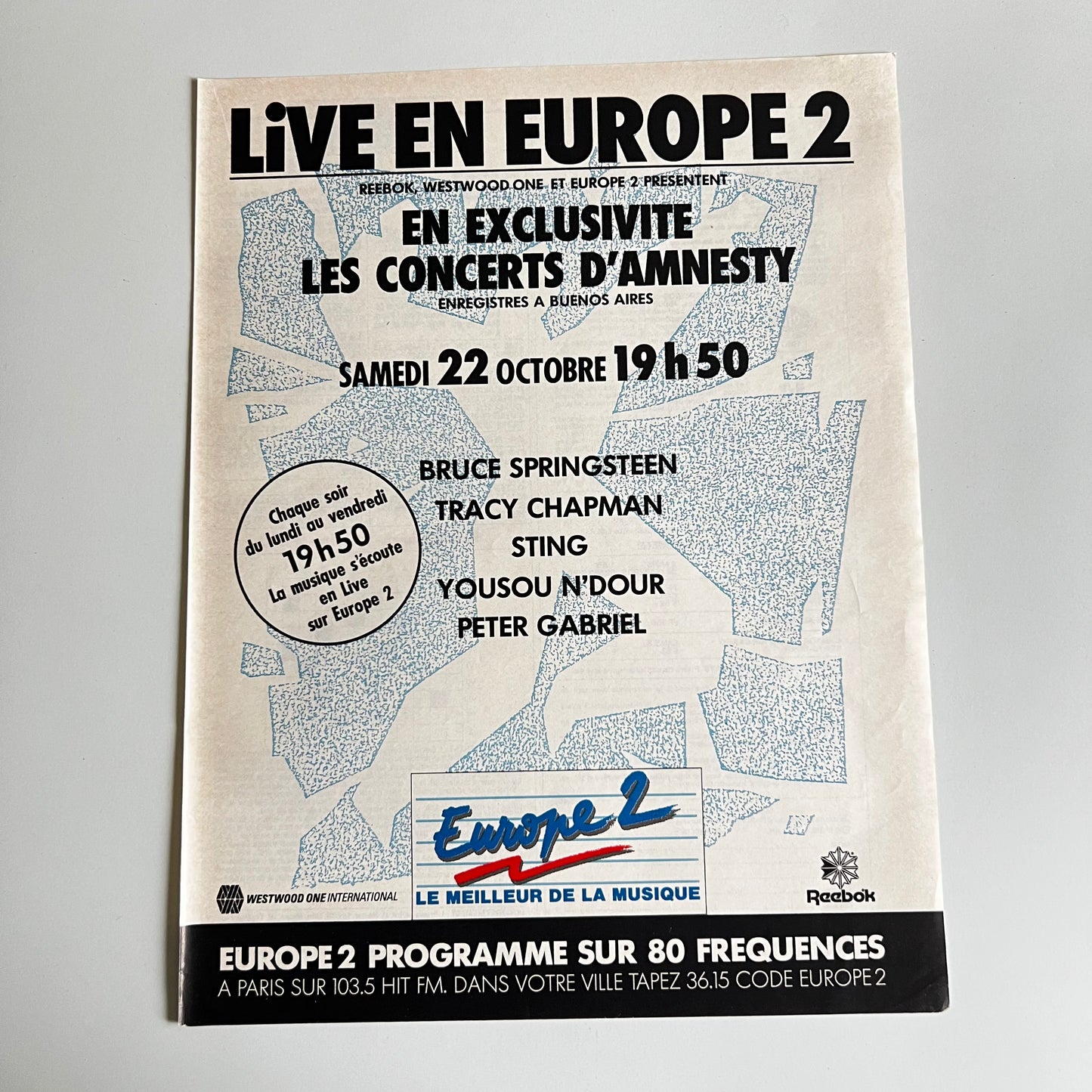Affiche Originale Live En Europe 2 - Page de Magazine 30x23cm