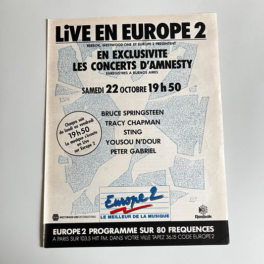 Affiche Originale Live En Europe 2 - Page de Magazine 30x23cm