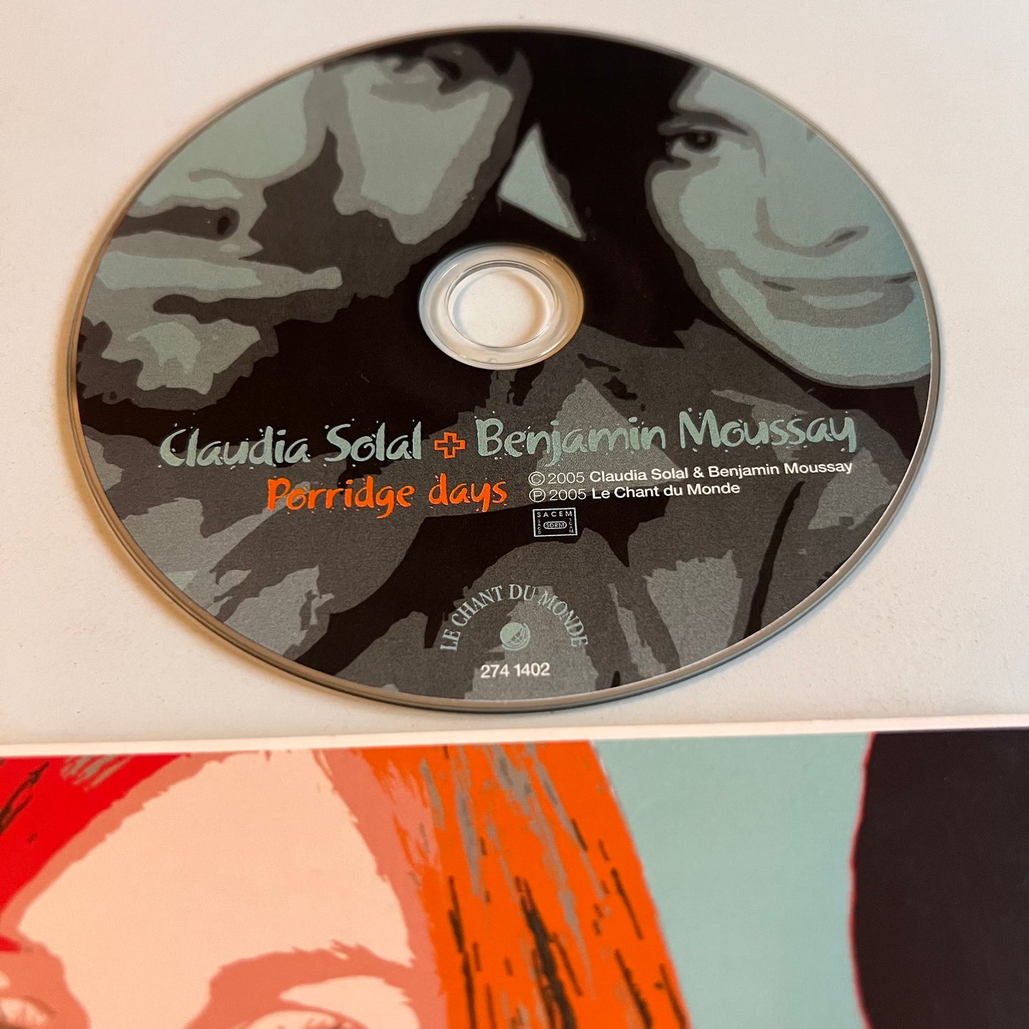 CD - Claudia Solal - Benjamin Moussay - Porridge Days - 2005