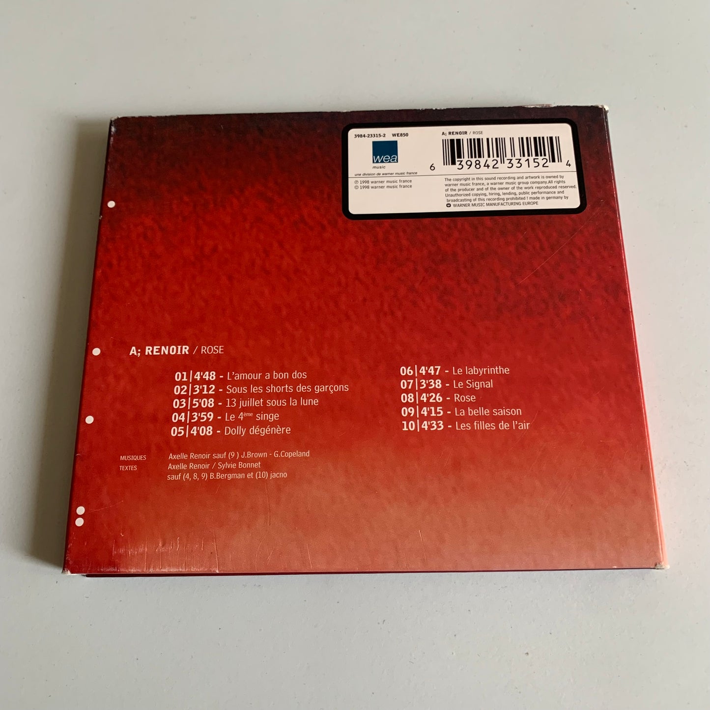 CD - Axelle Renoir - Rose - 1998 Occasion