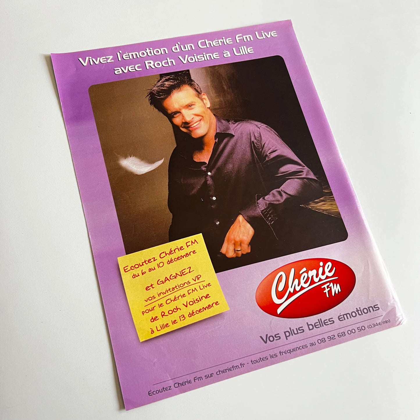 Affiche Originale Roch Voisine Chérie FM - Page de Magazine 30x23cm