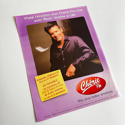 Affiche Originale Roch Voisine Chérie FM - Page de Magazine 30x23cm