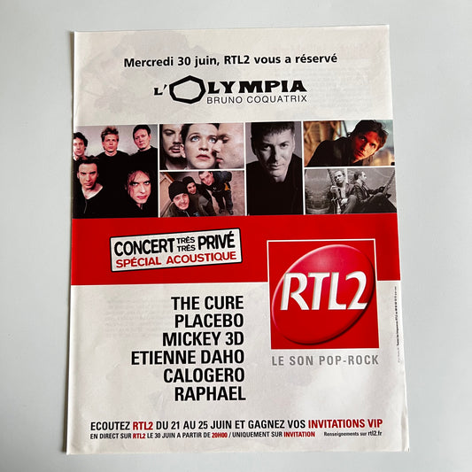 Affiche Originale Concert Privé L’Olympia 2004 - Page de Magazine 30x23cm