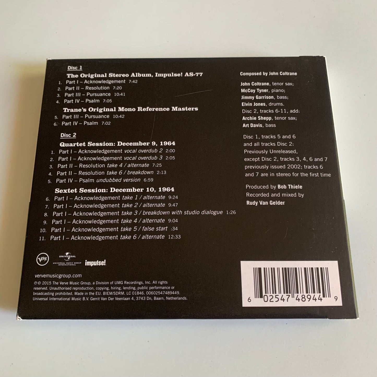 John Coltrane - A Love Supreme: The Complete Masters - 2015 Occasion