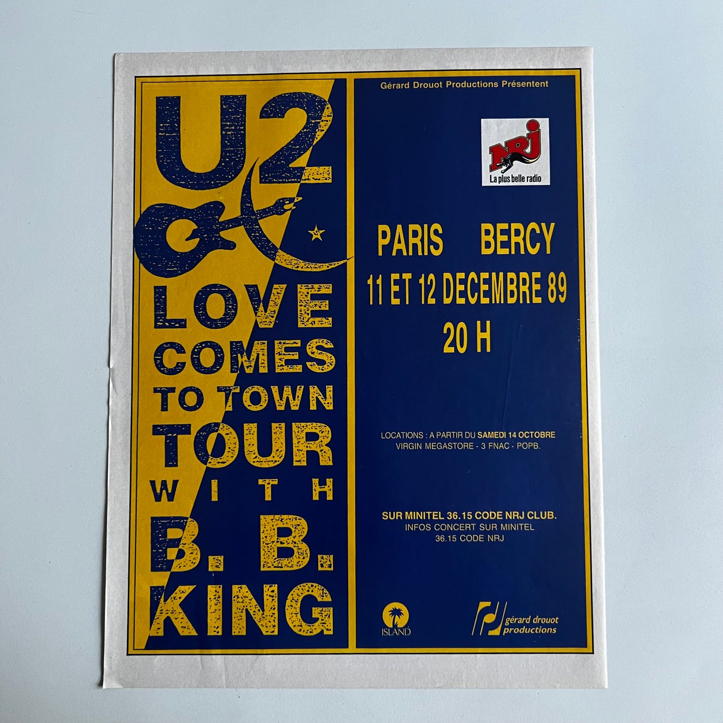 Affiche Originale Concert U2 1989 - Page de Magazine 30x23cm