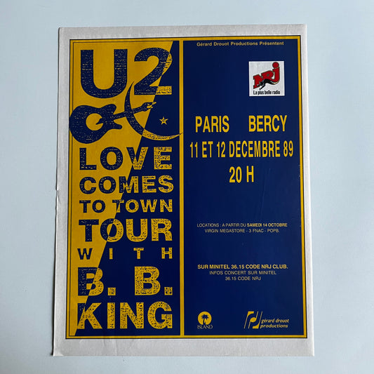 Affiche Originale Concert U2 1989 - Page de Magazine 30x23cm