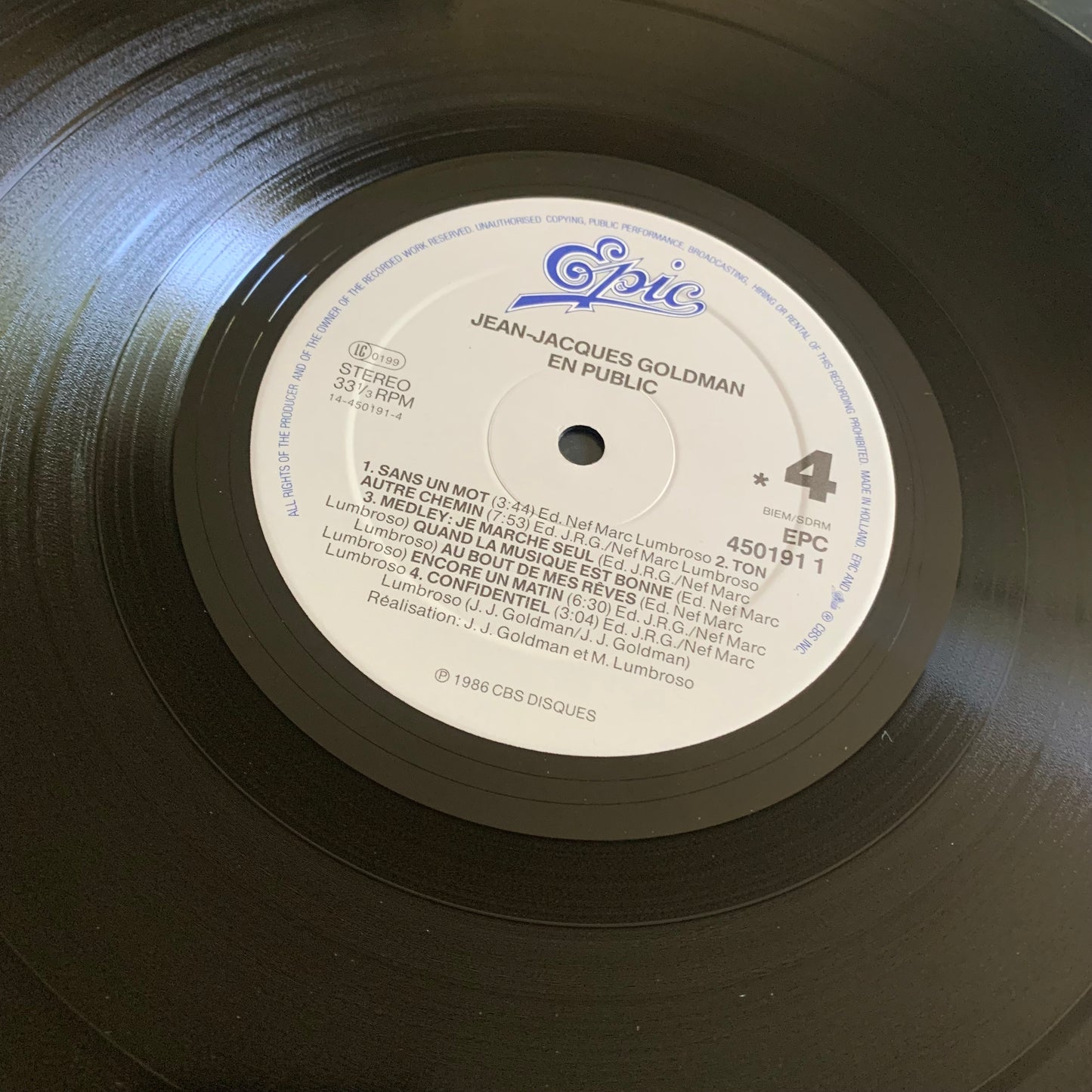 Jean Jacques Goldman - En Public - Double LP 1986 Occasion