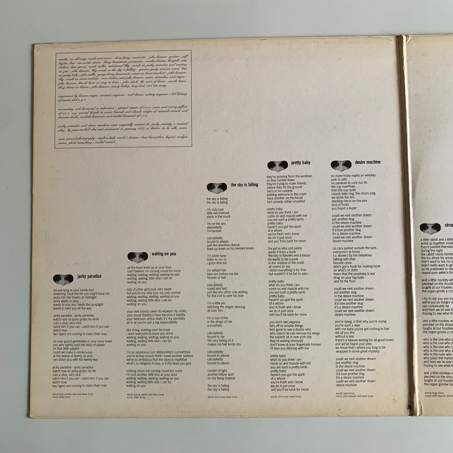 Lewis Furey - The Sky Is Falling - LP 1979