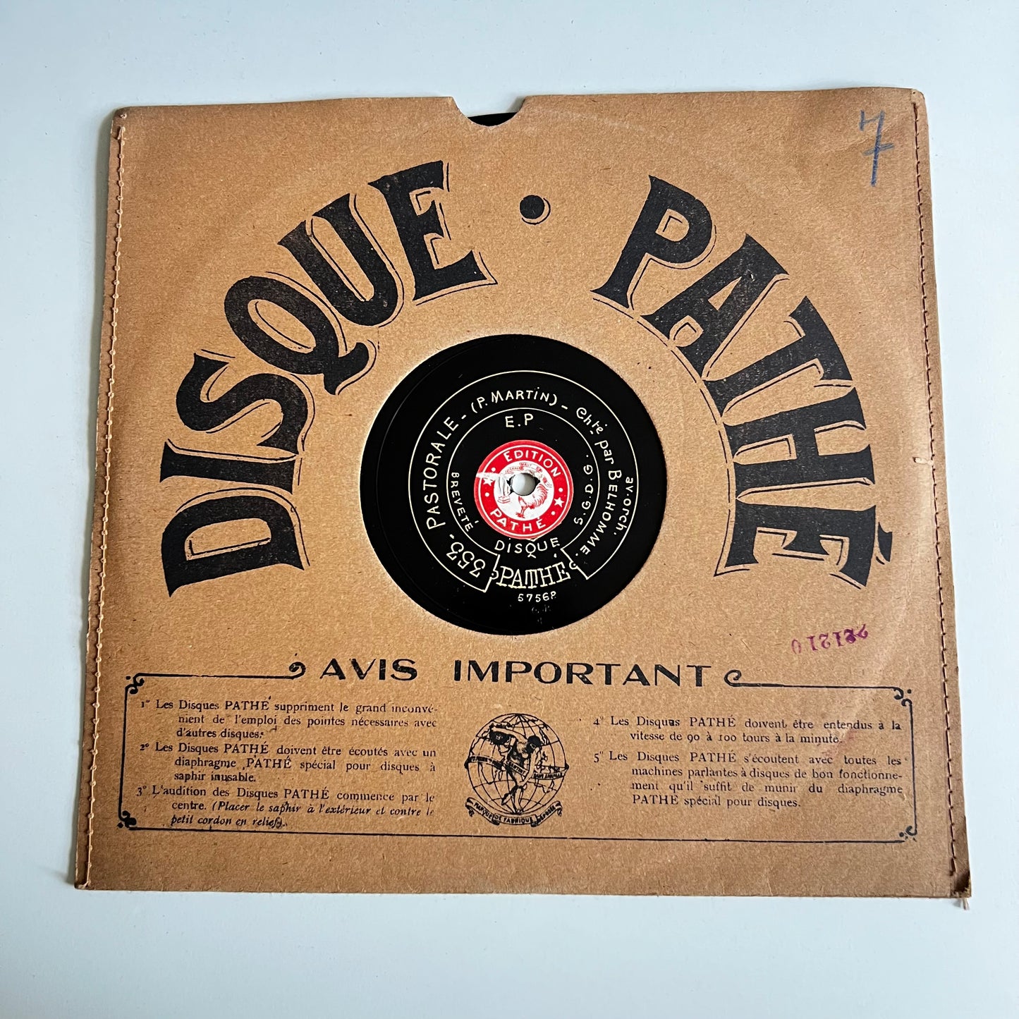 Disque Pathé - Pastorale / Faust - 25cm