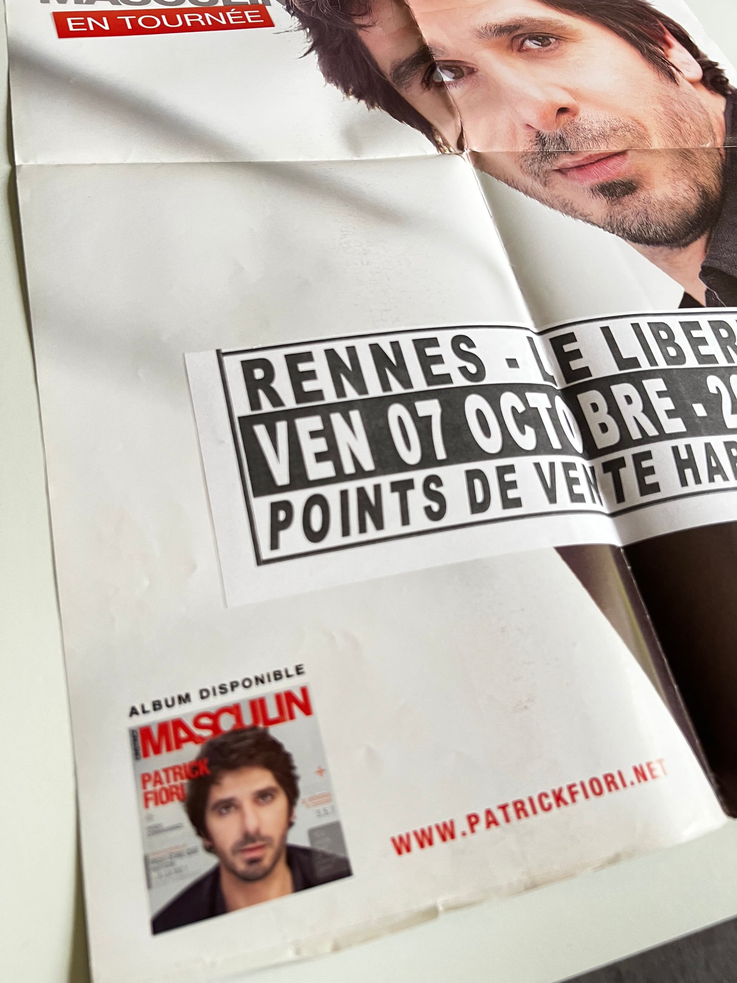 Affiche Poster Original Concert Patrick Fiori L’Instinct Masculin 2010 - 60x40cm