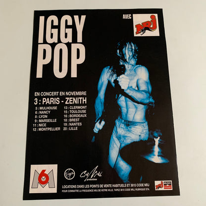 Affiche Originale Iggy Pop - Concert 1995 - Page de Magazine 30x23cm