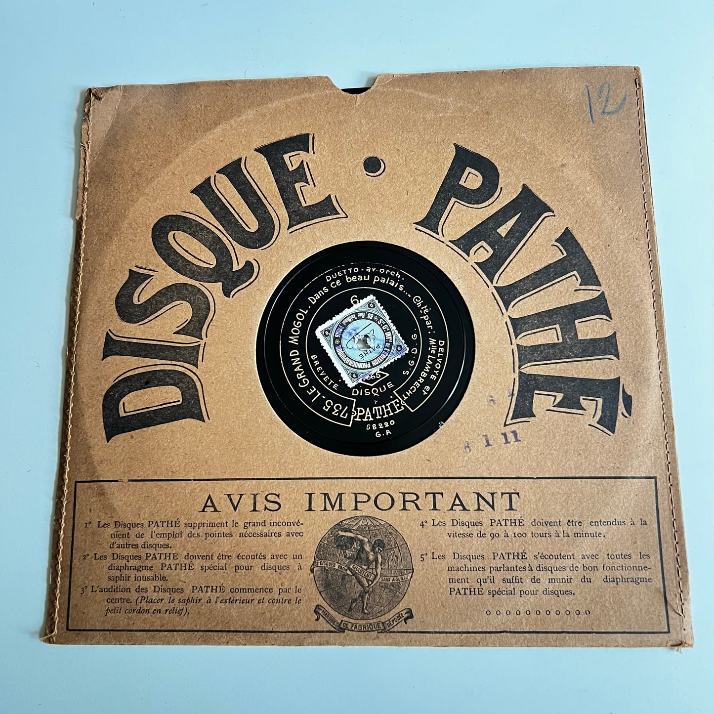 Disque Pathé - Le Grand Mogol / Faust - 25cm