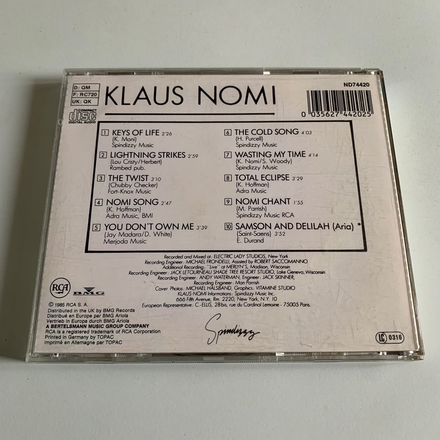 CD - Klaus Nomi - 1998 Occasion