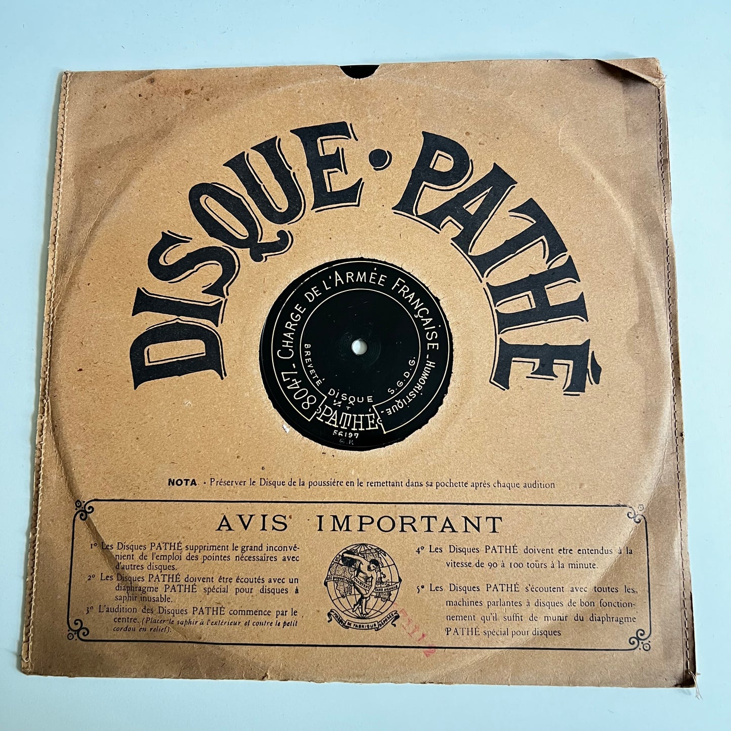 Disque Pathé - Défilé De La Garde Républicaine / Charge De L'armée Française - 29cm
