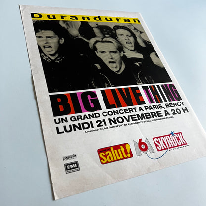 Affiche Originale Concert Duran Duran 1988 - Page de Magazine 30x23cm