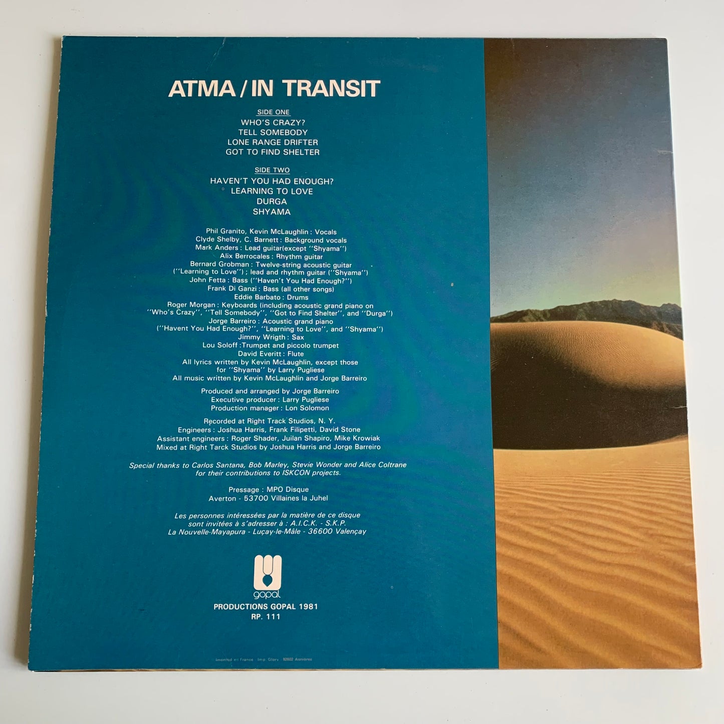 Atma - In Transit - 33 tours 1981 Occasion