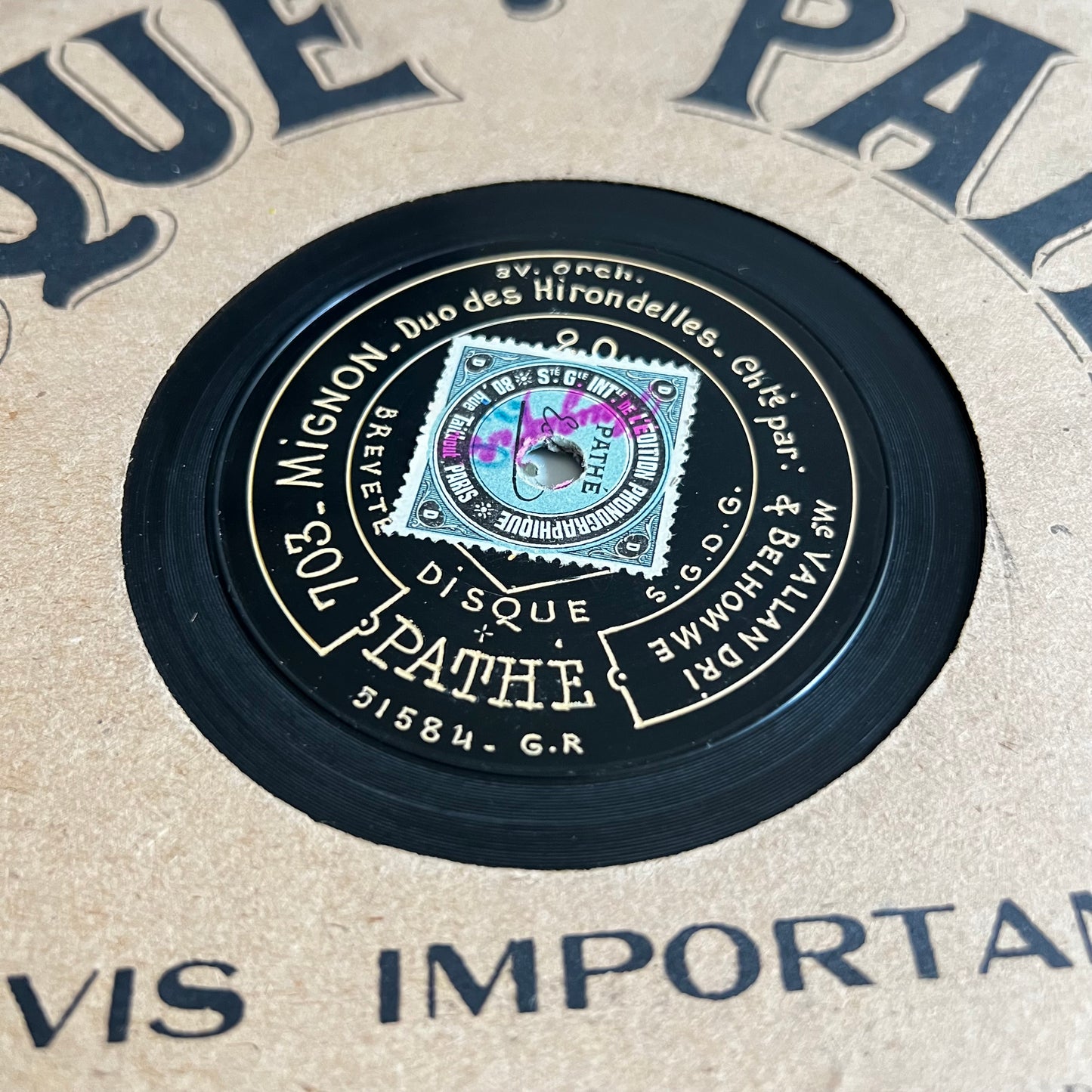 Disque Pathé - Le Caïd - Mignon - 25cm