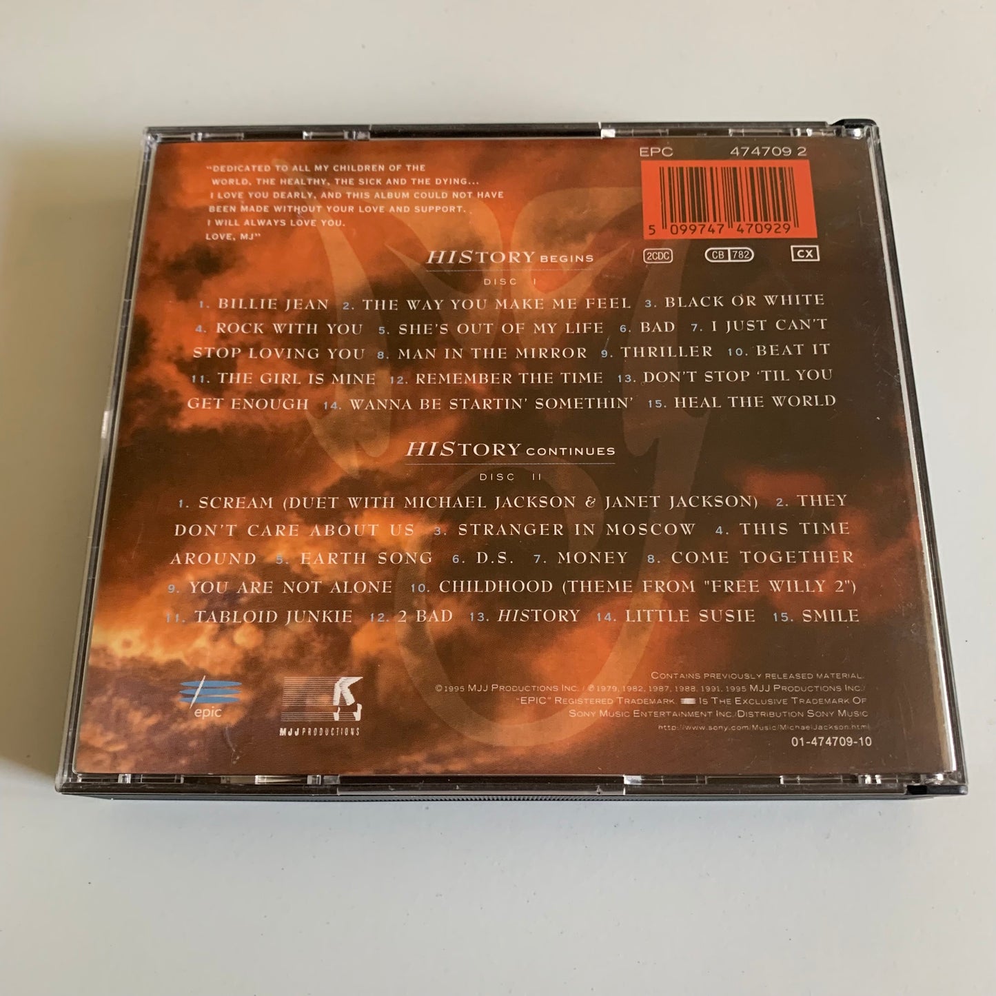 CD - Michael Jackson - History - Past, Present And Future Book I - 1995 Occasion