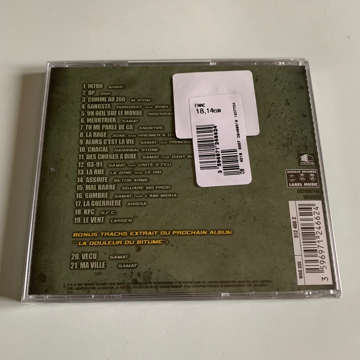 CD - Samat - Hip Hop De Rue Vol. 2 - 2007 Neuf sous Blister
