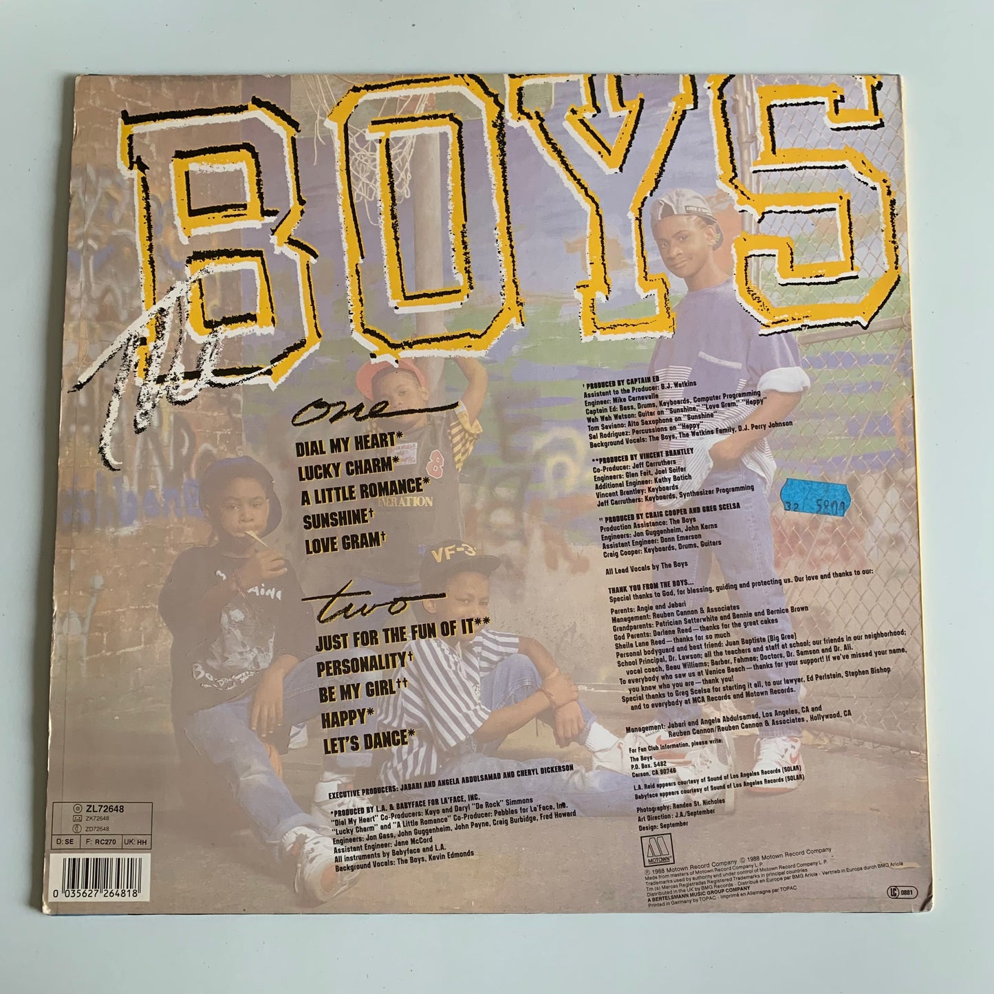 The Boys - Messages From The Boys - LP 1988 Occasion