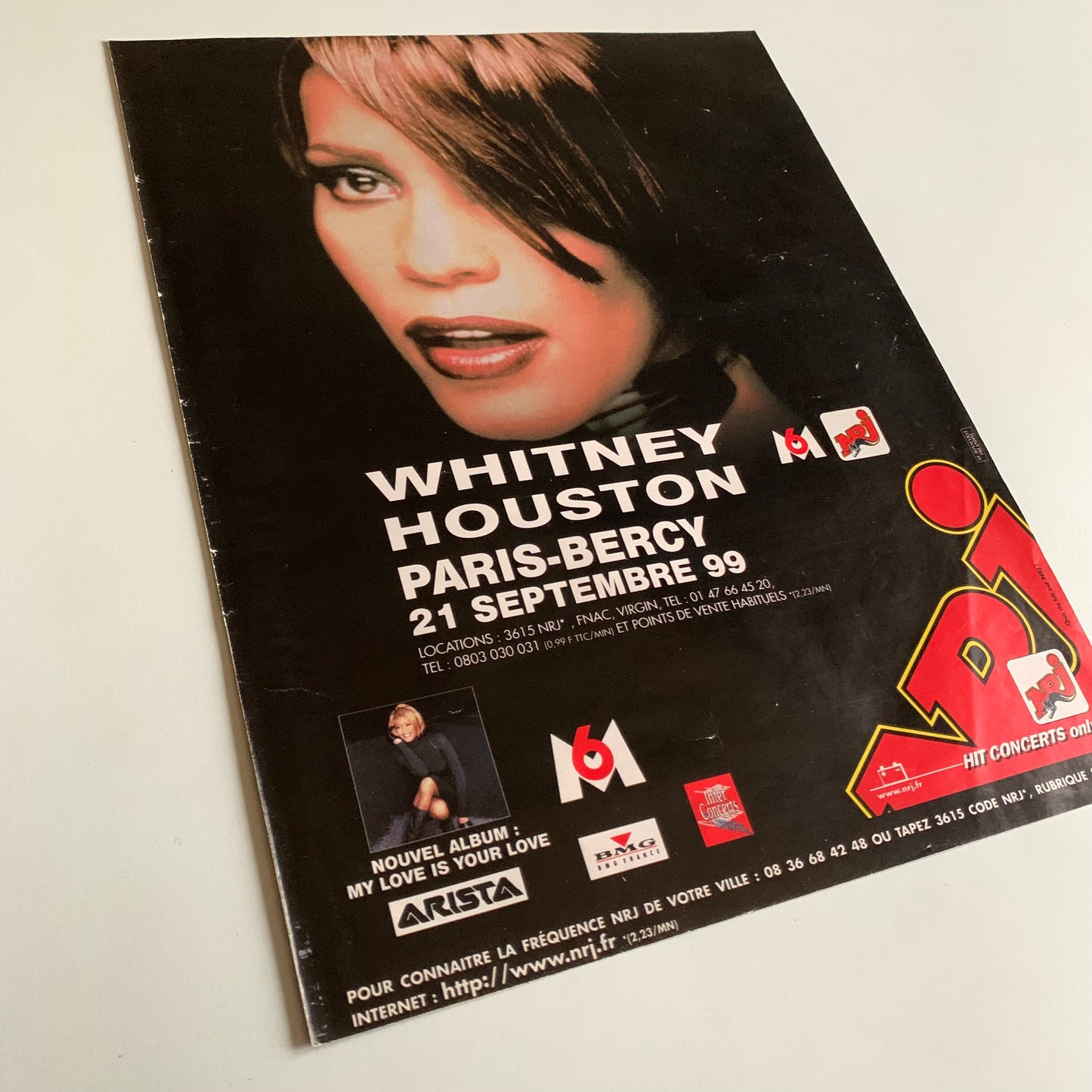 Affiche Originale Whitney Houston - Concert Bercy 1999 - Page de Magazine 30x23cm