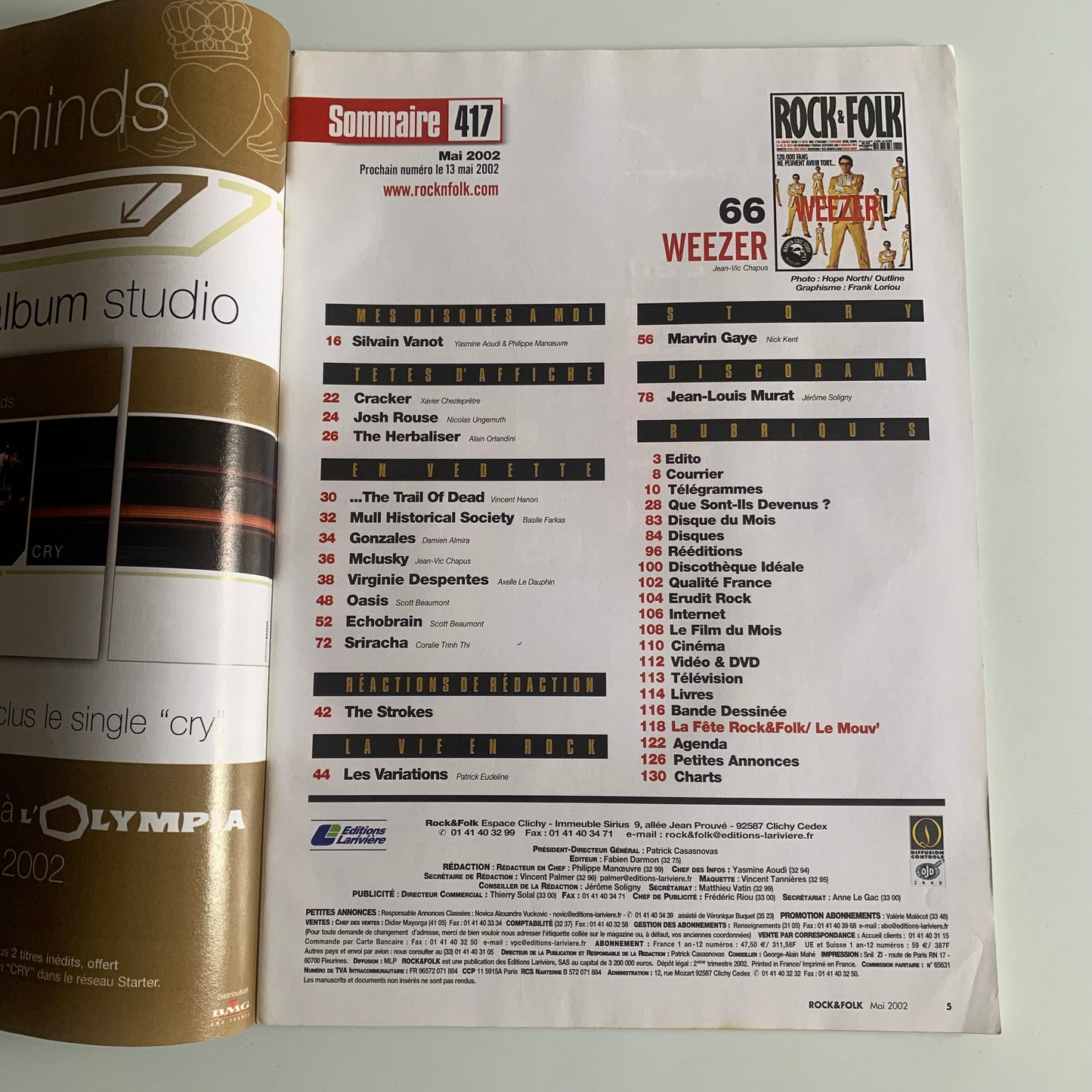 Magazine Rock & Folk - Nº417 Mai 2002
