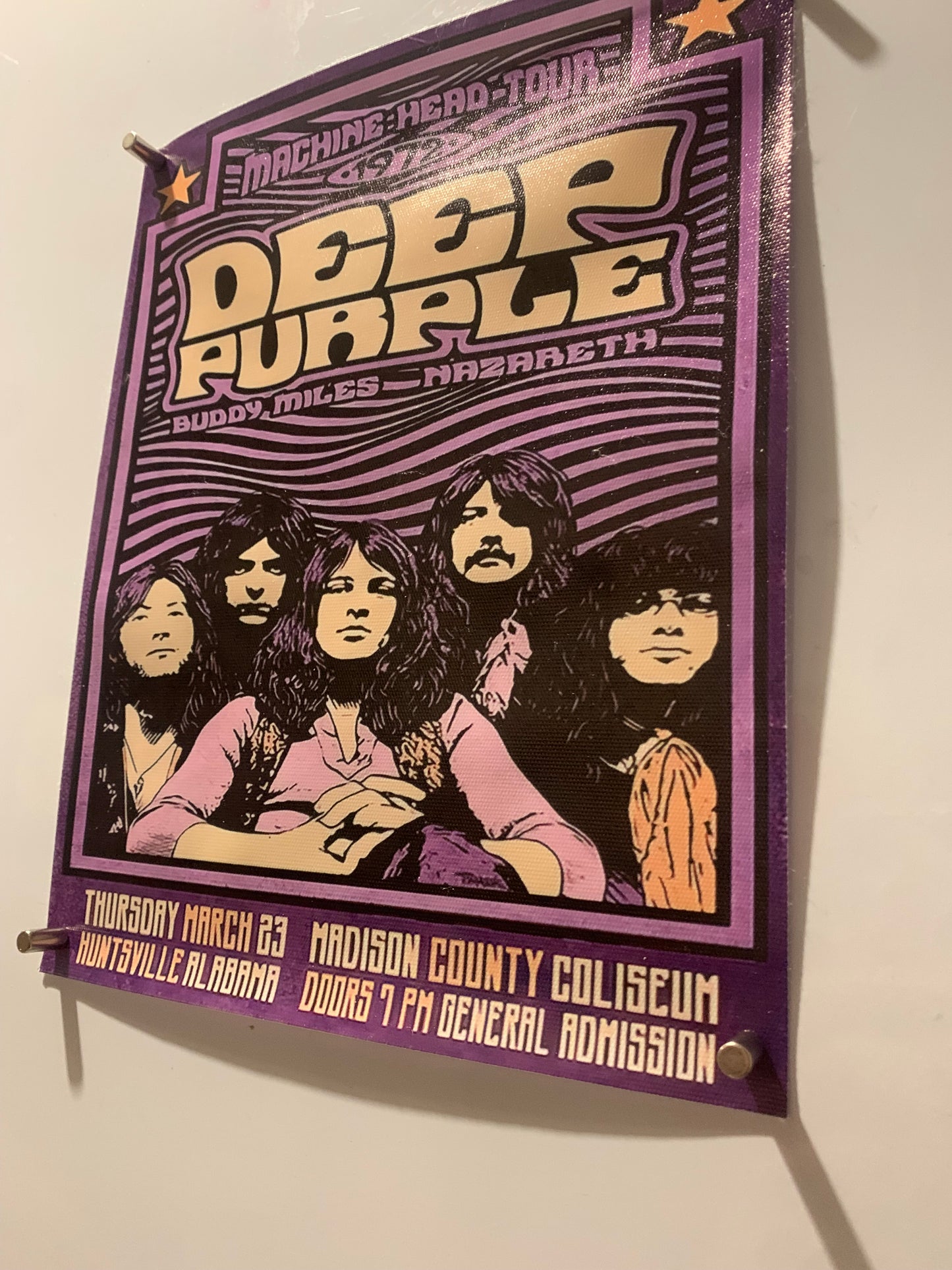 Affiche Poster en Toile - Deep Purple - Machine Head Tour 1972 - 25/20cm