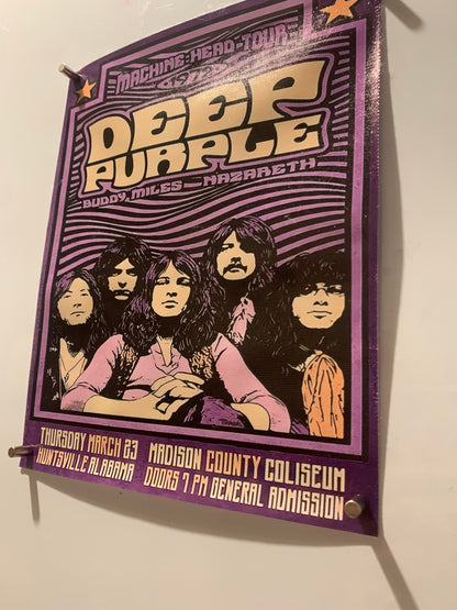 Affiche Poster en Toile - Deep Purple - Machine Head Tour 1972 - 25/20cm