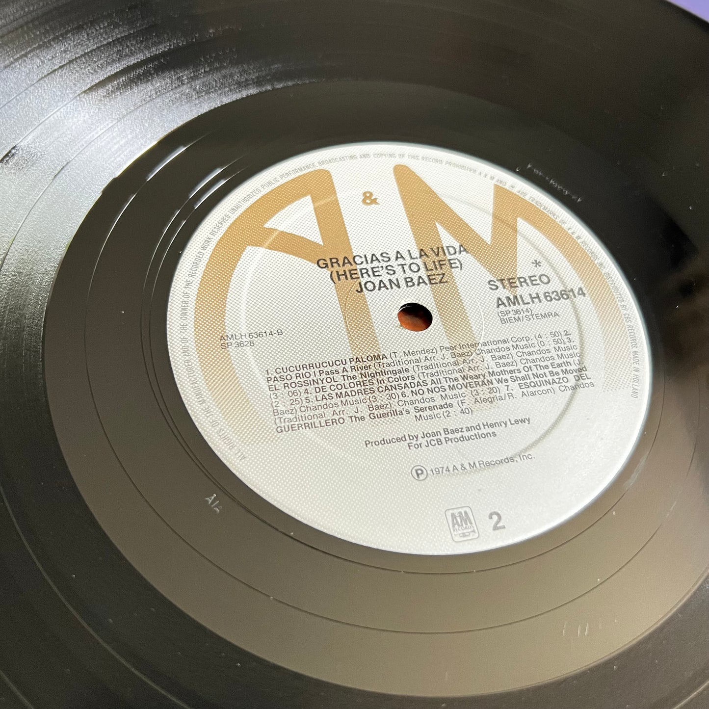 Joan Baez - Gracias A La Vida / Here's To Life - LP