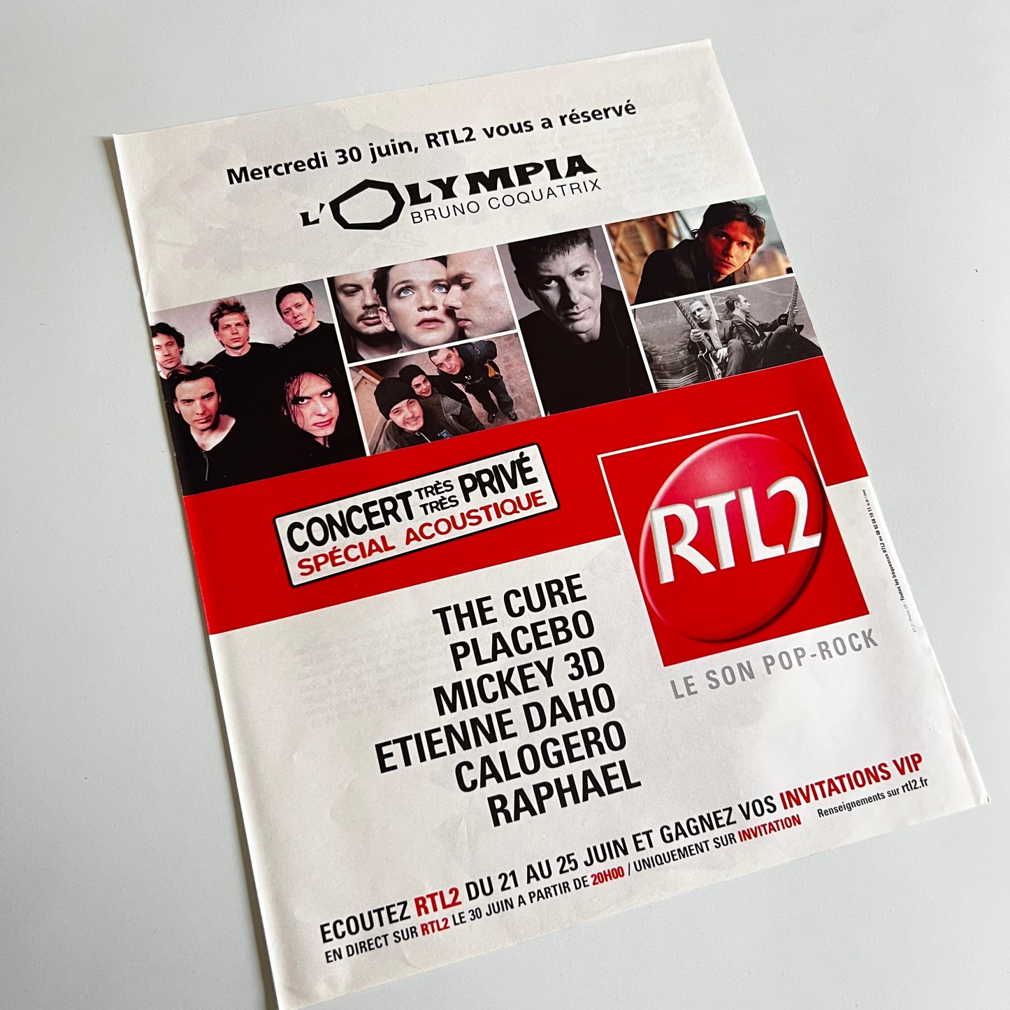 Affiche Originale Concert Privé L’Olympia 2004 - Page de Magazine 30x23cm