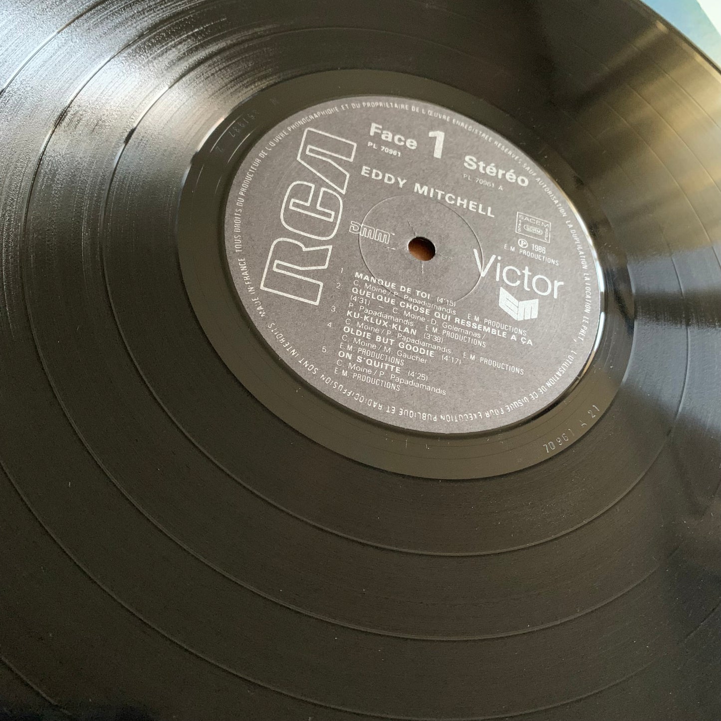 Eddy Mitchell - Paris - LP 1986 Occasion