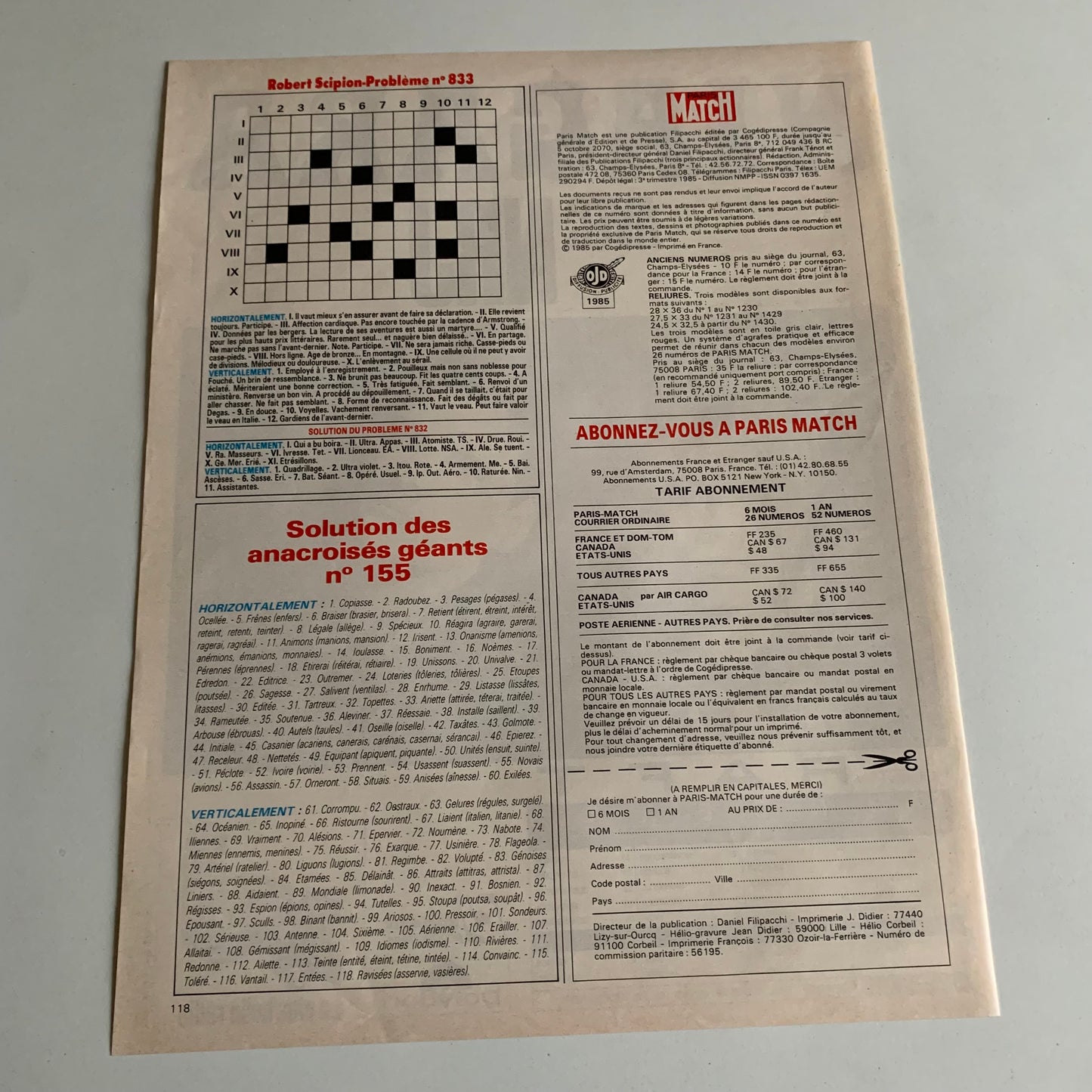 Affiche Originale Niagara - 1987 - Page de Magazine 30x23cm